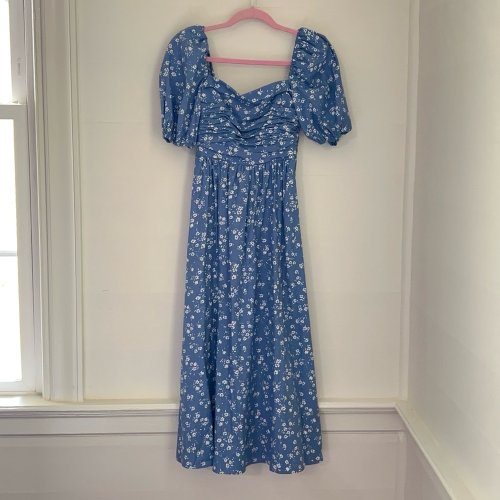 Reformation Blue Floral Midi Dress